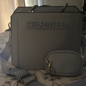 Steve Madden Light Blue Crossbody Bag with Metallic Hardware